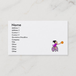 Purple wheelchair girl basketball business card
