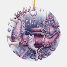 Purple Whimsical Christmas Reindeer