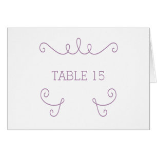 Purple Whimsical Flourish Table Number Card