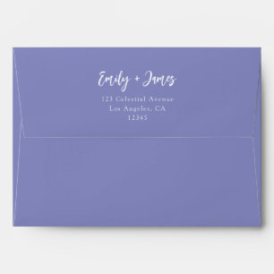 Purple Whimsical Handwritten Script Wedding Envelope