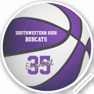 Purple white basketball girls boys team colours