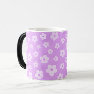 Purple, white & black flowered coffee & tea mug