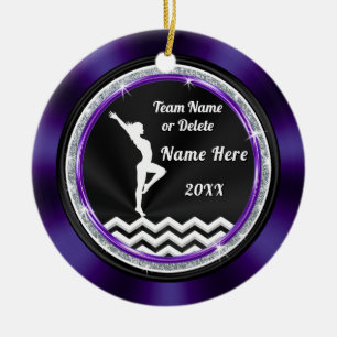 Purple, White, Black, Gymnastics Ornaments