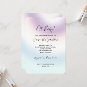 Purple White Blue Tie dye Invitation