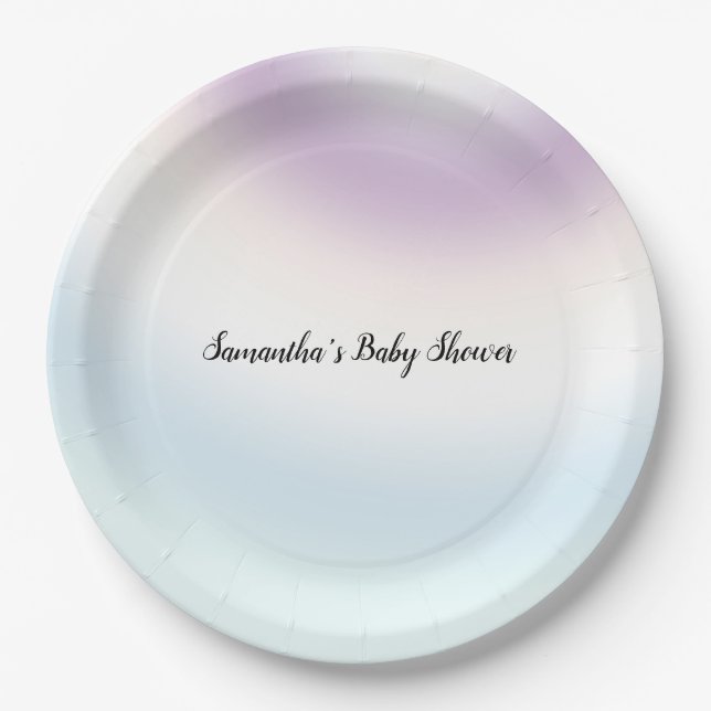 Purple White Blue Tie dye           Paper Plate (Front)