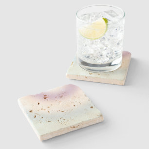 Purple White Blue Tie dye Stone Coaster