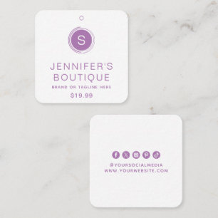 Purple White Boutique Brand Details Calling Card