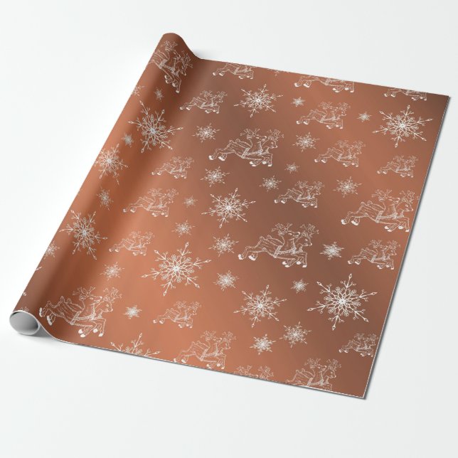 purple,white,brown,blue,Christmas+ paper, winter+p Wrapping Paper (Unrolled)