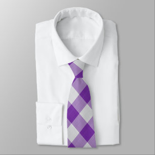Purple & White Checks Cool Classic Pattern Tie