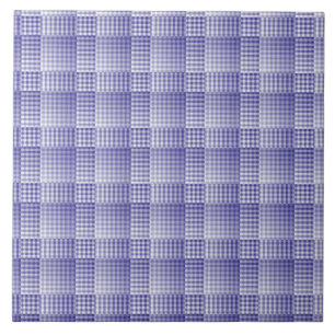 Purple White Chequered Abstract Pattern Ceramic Tile