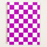 Purple White Chequered Check Pattern Planner<br><div class="desc">Purple and White Check Chequered Geometric Squares Pattern Design</div>