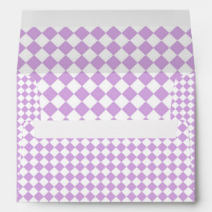 Purple White Chequered Diamond Pattern Envelope