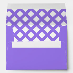 Purple White Chequered Diamond Pattern Envelope