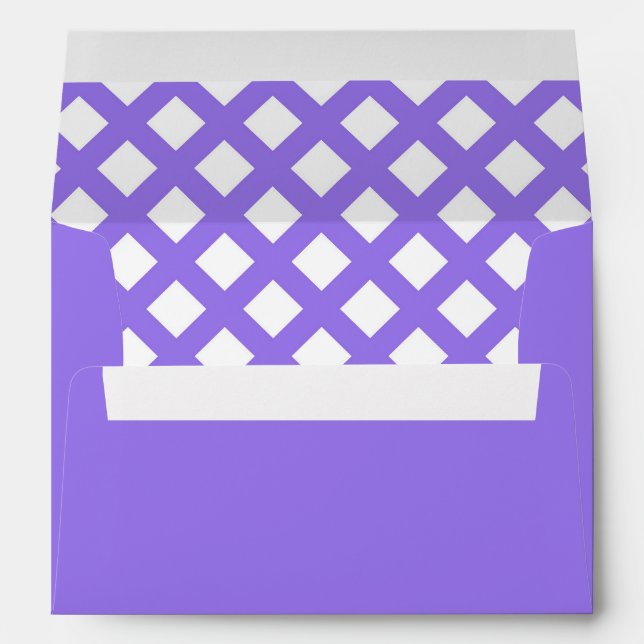 Purple White Chequered Diamond Pattern Envelope (Back (Bottom))
