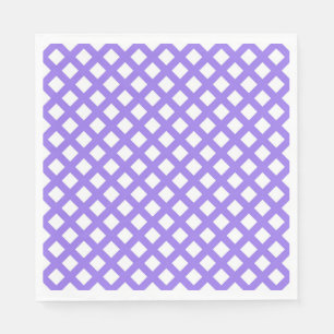 Purple White Chequered Diamond Pattern Napkin