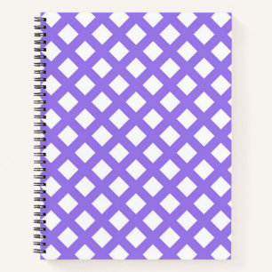Purple White Chequered Diamond Pattern Notebook