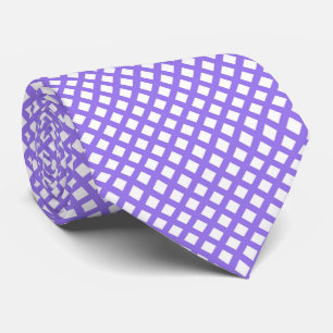 Purple White Chequered Diamond Pattern Tie