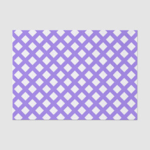 Purple White Chequered Diamond Pattern Tissue Paper
