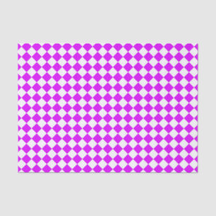 Purple White Chequered Diamond Pattern Tissue Paper