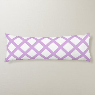 Purple White Chequered Diamond Stripes Pattern Body Cushion