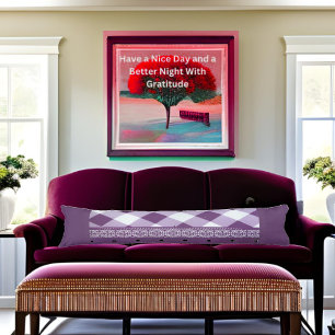 Purple White Chequered Polka Dot Floral Damask Art Body Cushion