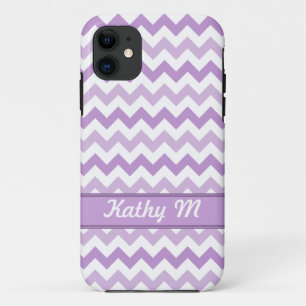 Purple & White Chevron personalised iPhone 5 Case