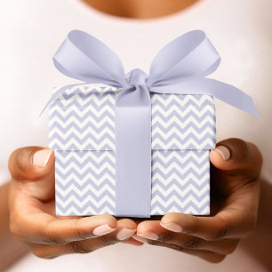 Purple & White Chevron Stripe Baby Shower Wrapping Paper