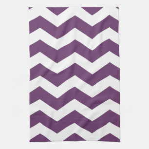 Purple & White Chevron Tea Towel