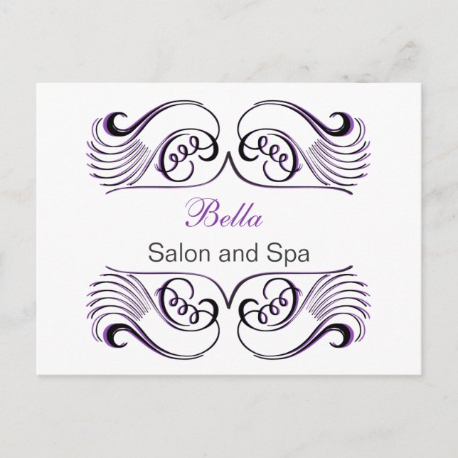 Purple white Chic Business Thank You Cards (Front)