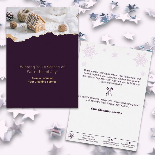 Purple White Christmas Image Foil Holiday Card (Purple White Christmas Image Foil Holiday Card)