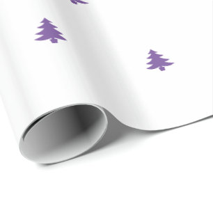 Purple/White Christmas Tree Iconic Pattern Wrapping Paper