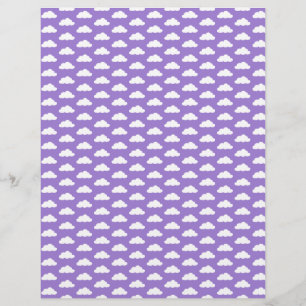 Purple White Cloud Pattern Card Making Paper