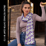 Purple & White Columbine Flower Pattern Long Scarf<br><div class="desc">Purple & White Columbine Flower Pattern Long Scarf. Personalise this template with your image. Edit it for more choices.</div>