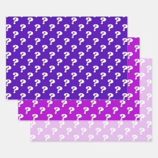 Purple & White Cute Gift Wrapper (Question Mark)  Wrapping Paper Sheet