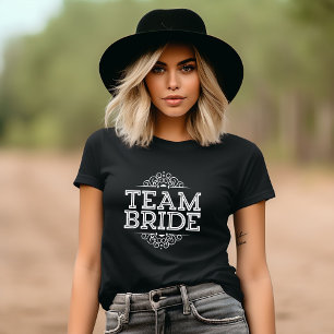 Purple & White Cute Team Bride Wedding Party Gift T-Shirt