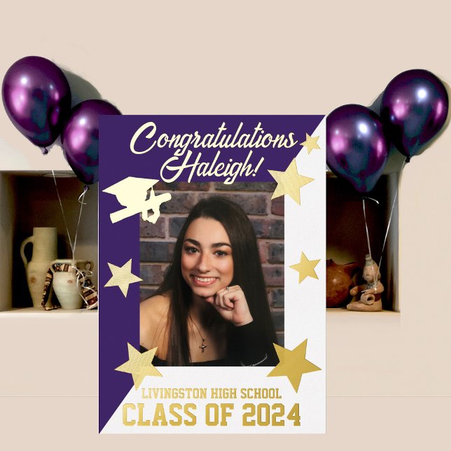 Purple & White Diagonal Graduation Gold (Creator Uploaded)