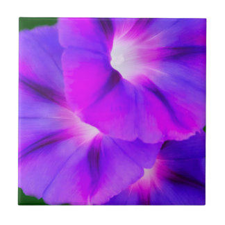 Purple White Floral Ceramic Tile