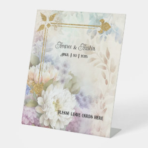 Purple White Floral Design Sign Our Guestbook Wedd