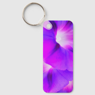 Purple White Floral Key Ring