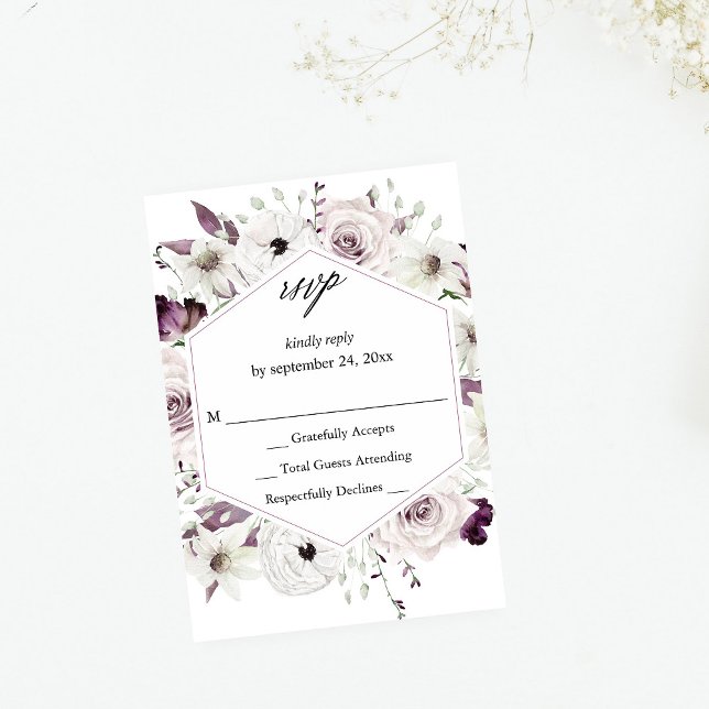 Purple & White Floral no Meal RSVP VER (Creator Uploaded)