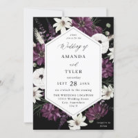 Purple & White Floral Wedding - Black
