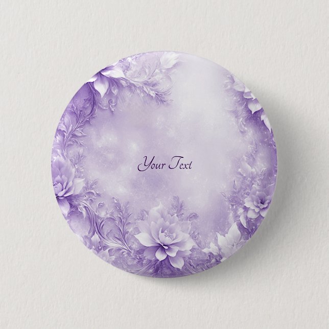 Purple White Flowers Button (Front)