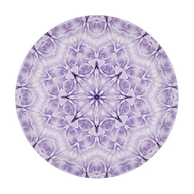 Purple White Flowers Cutting Board (Front)