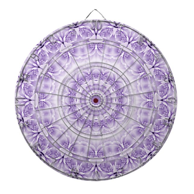 Purple White Flowers Dartboard (Front)