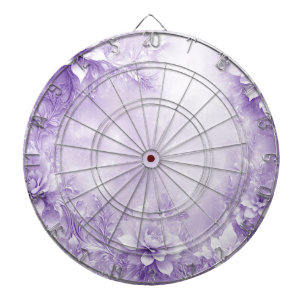 Purple White Flowers Dartboard