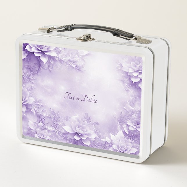 Purple White Flowers Lunchbox (Front)