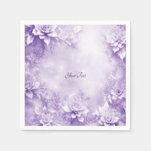 Purple White Flowers Napkins