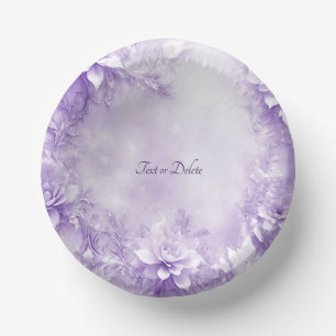 Purple White Flowers Paper Bowls Paper Plate