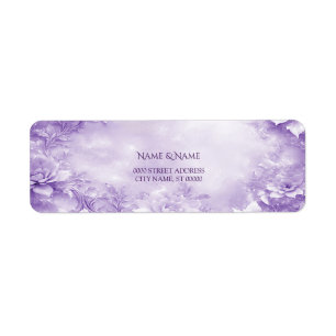 Purple White Flowers Return Address Label