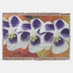 Purple & White flowers  Throw Blanket